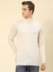 Men Cream Solid Blend wool Pullover