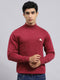 Men Pink Solid Pullover