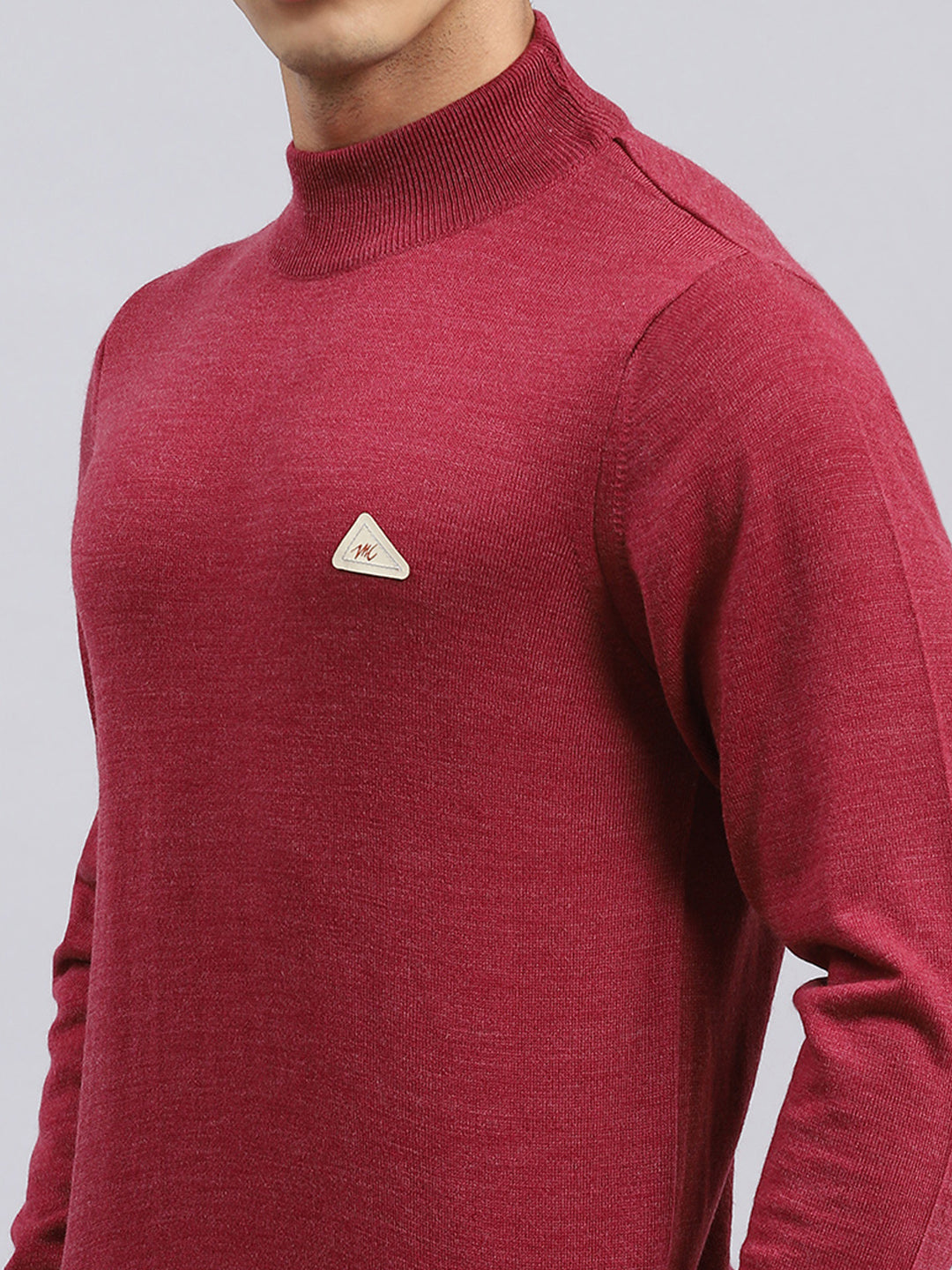 Men Pink Solid Pullover