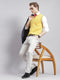Men Yellow Solid V Neck Sleeveless Sweaters/Pullovers