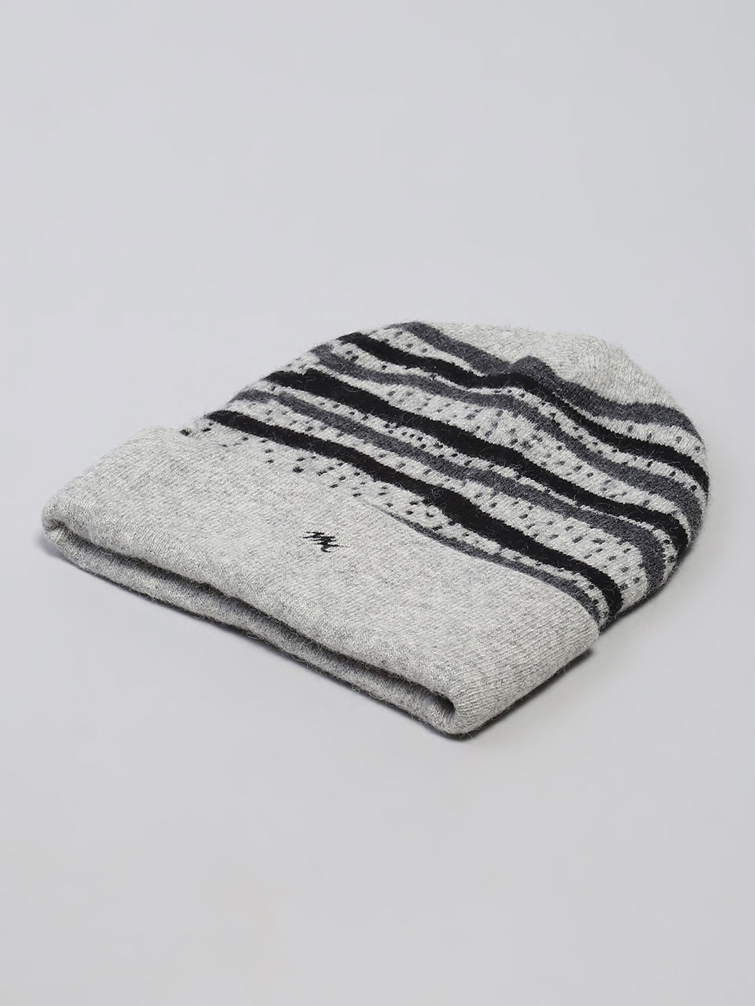 Men Grey Self Design Cap