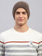 Men Brown Self Design Cap