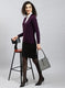 Women Maroon Solid Pure wool Cardigan
