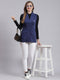 Women Blue Solid Pure wool Cardigan