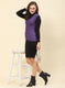 Women Purple Solid Modal Nylone Cardigan