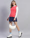 Women Pink Solid Round Neck Sleeveless Sweater