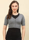 Women Grey Solid Blend wool Blouse