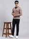 Men Beige Self Pullover
