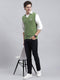 Men Green Self Sweater