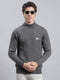 Men Grey Self Pullover