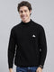 Men Black Self Pullover