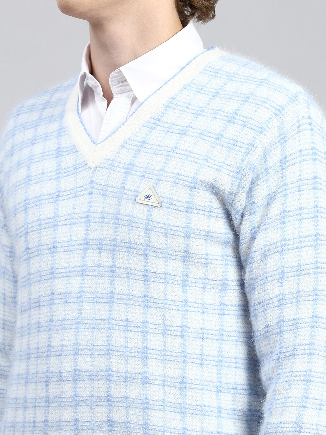 Men Off White Jaquard Pullover