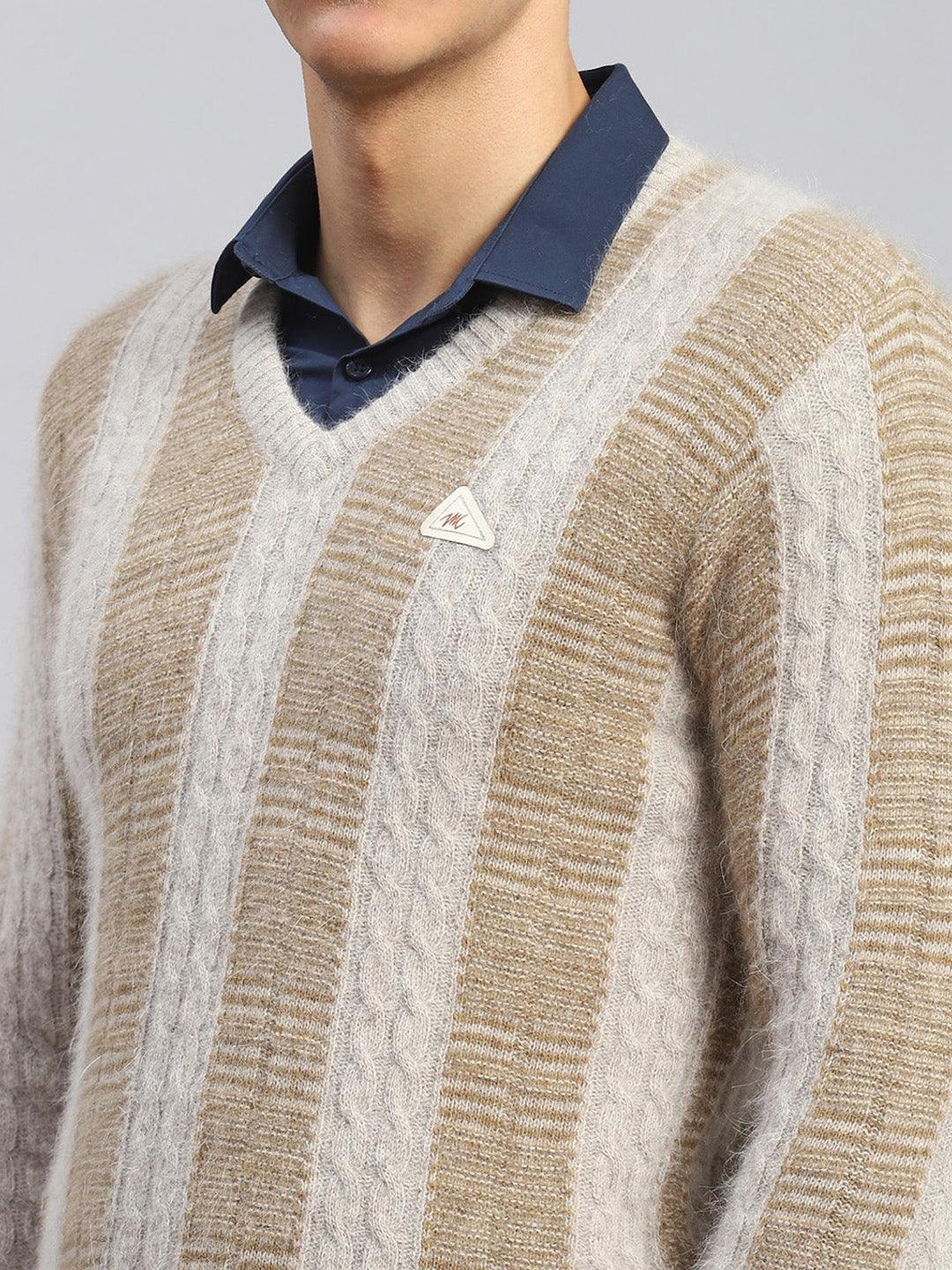 Men Beige Printed Angoora Pullover