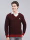 Men Black Jaquard Wool blend Pullover