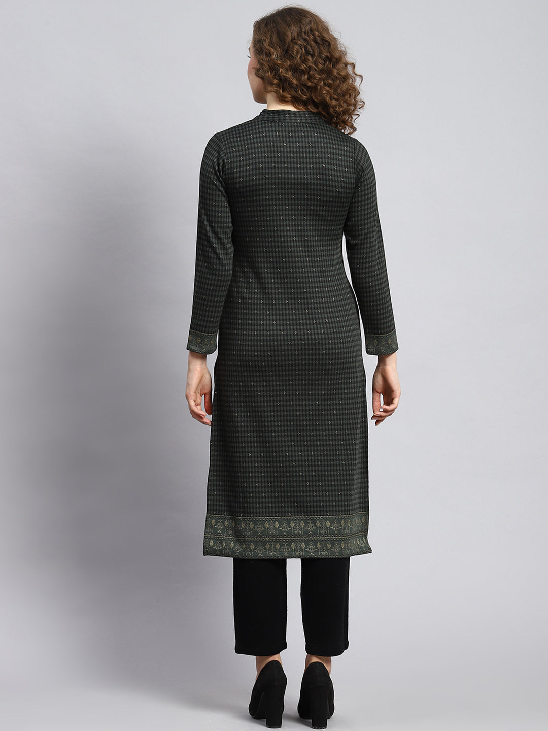 Women Green Self Kurti