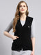 Women Black Self Cardigan