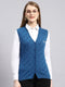 Women Blue Self Cardigan