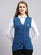 Women Navy Blue Self Cardigan