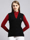 Women Black Self Cardigan
