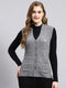 Women Grey Self Cardigan