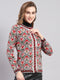 Women Multicolor Self Design Round Neck Full Sleeve Cardigans