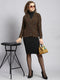 Women Brown Jaquard Cardigan