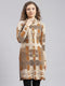 Women Rust Orange Jaquard Wool blend Knitted Coat