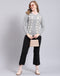 Women Grey Solid Round Neck Full Sleeve Cardigan
