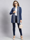 Women Blue Jaquard Cardigan