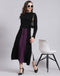 Women Black Self Design Round Neck Full Sleeve Dress