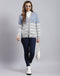 Women Blue Self Design V Neck Full Sleeve Sweater