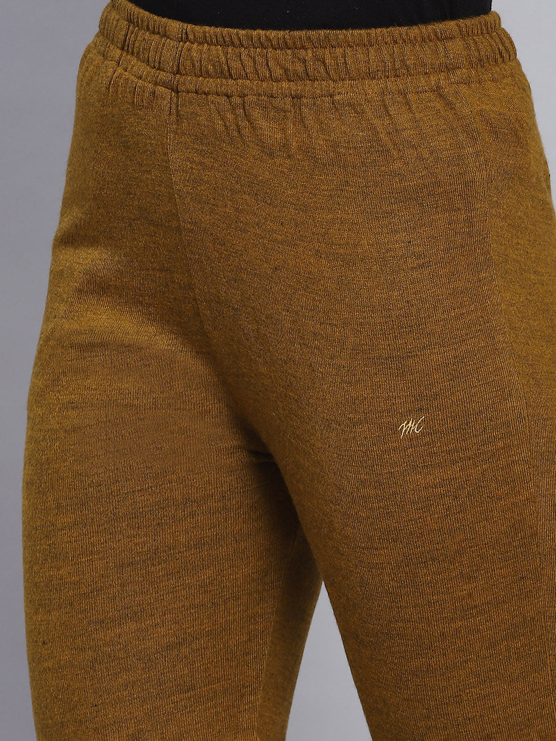 Women Mustard Solid Regular Fit Winter Lowers