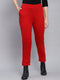 Women Red Solid Regular Fit Winter Lowers