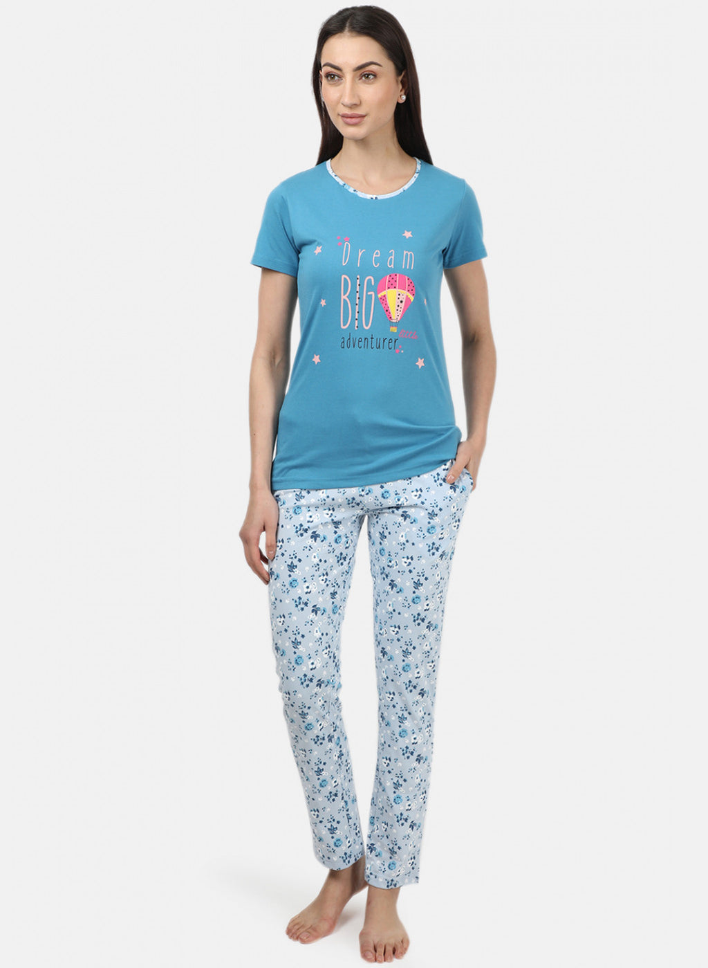 Womens Blue Printed Lower Sets