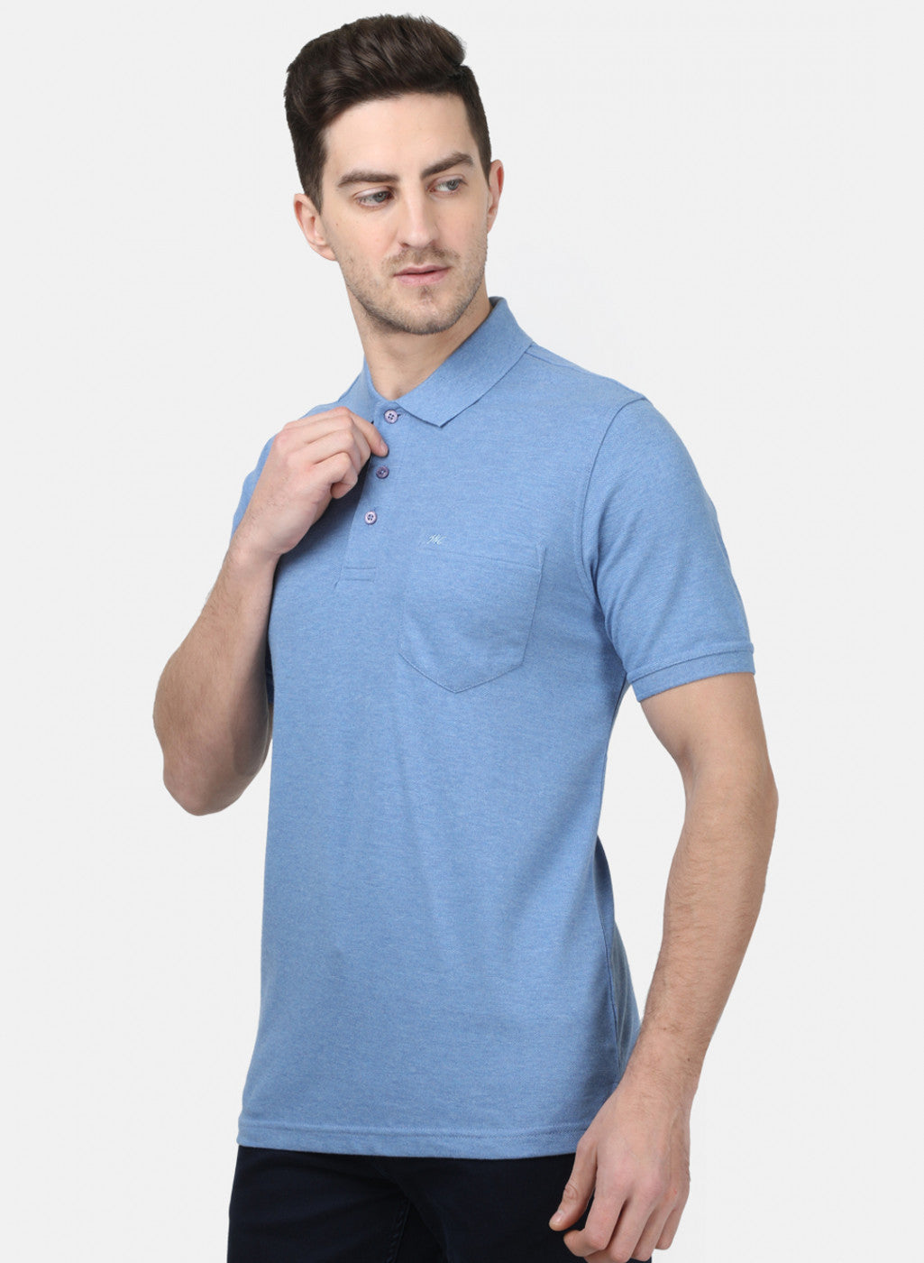 Mens Blue Plain T-Shirts