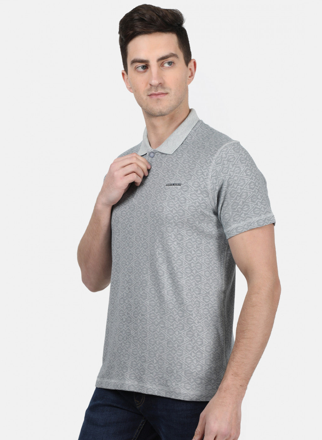 Mens Grey Printed T-Shirt
