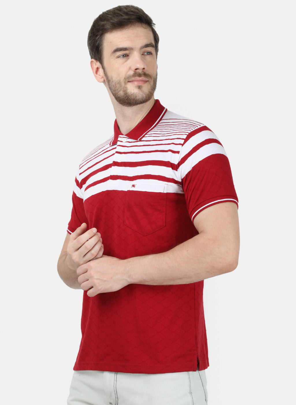 Mens Maroon Stripe T-Shirt