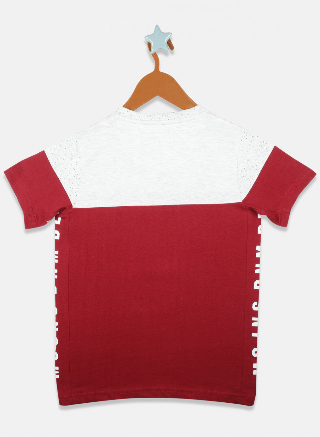 Boys Red & Grey Printed T-Shirts