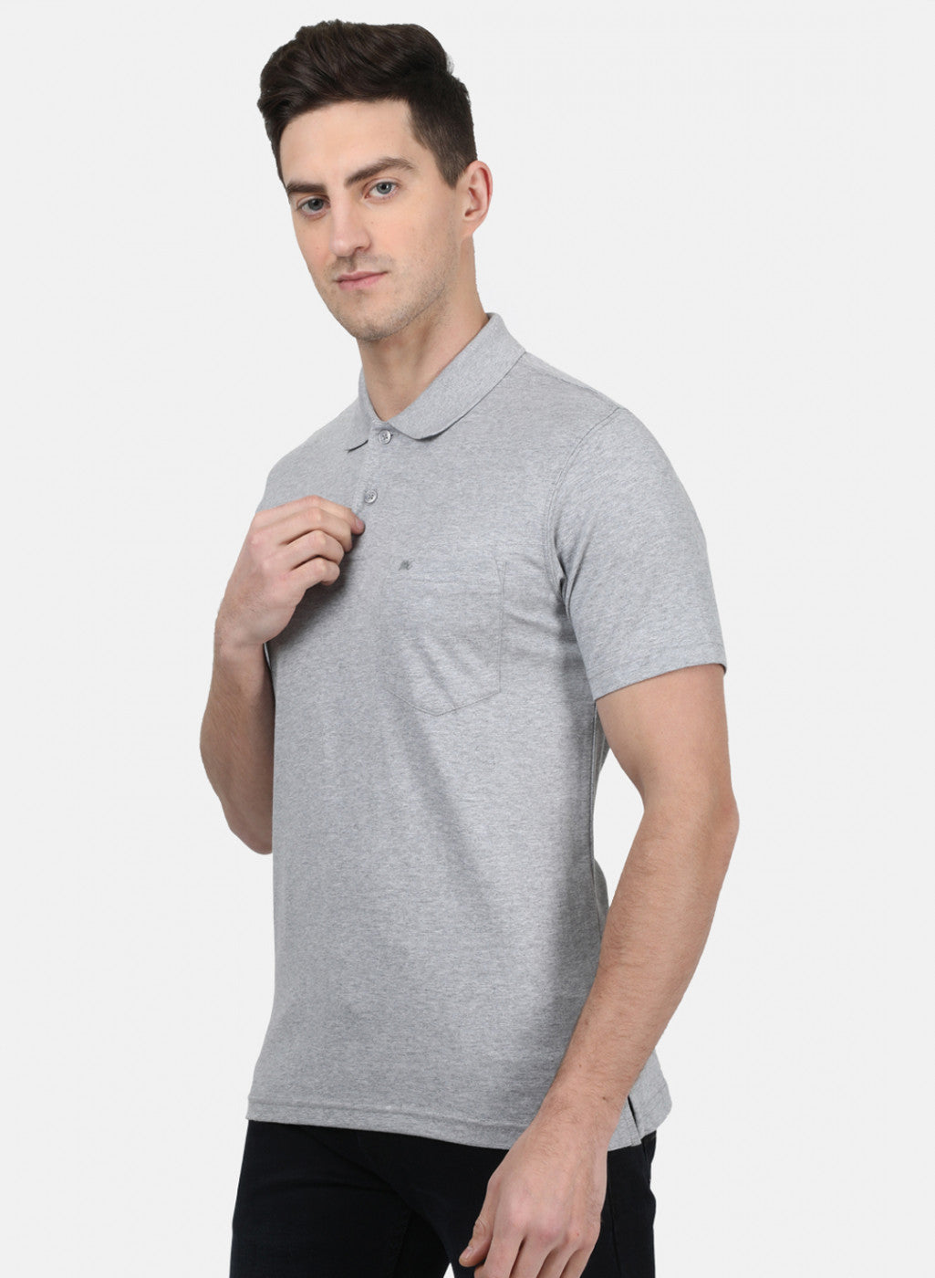 Mens Grey Plain T-Shirt