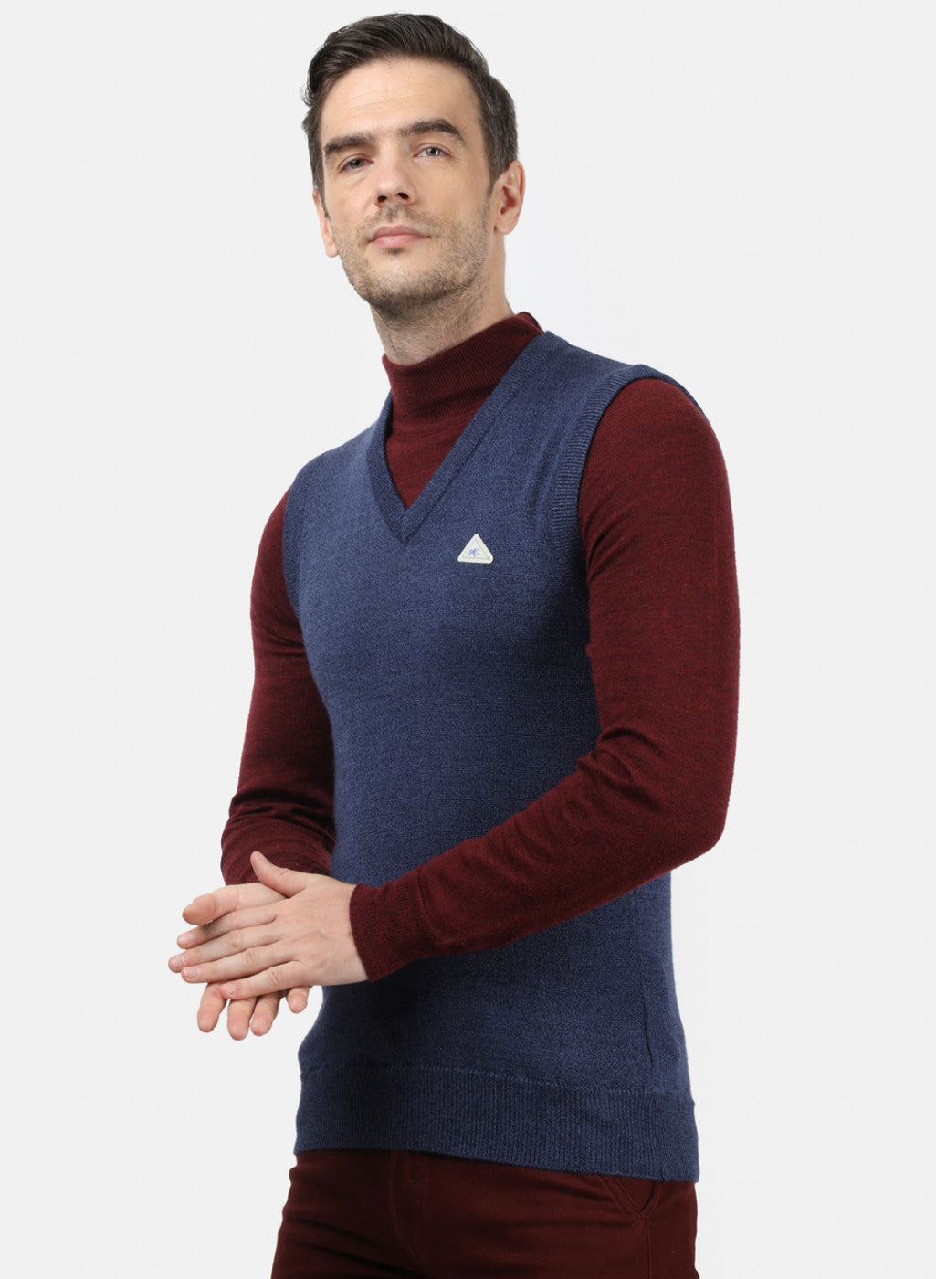 Men NAvy Blue Solid Sweater