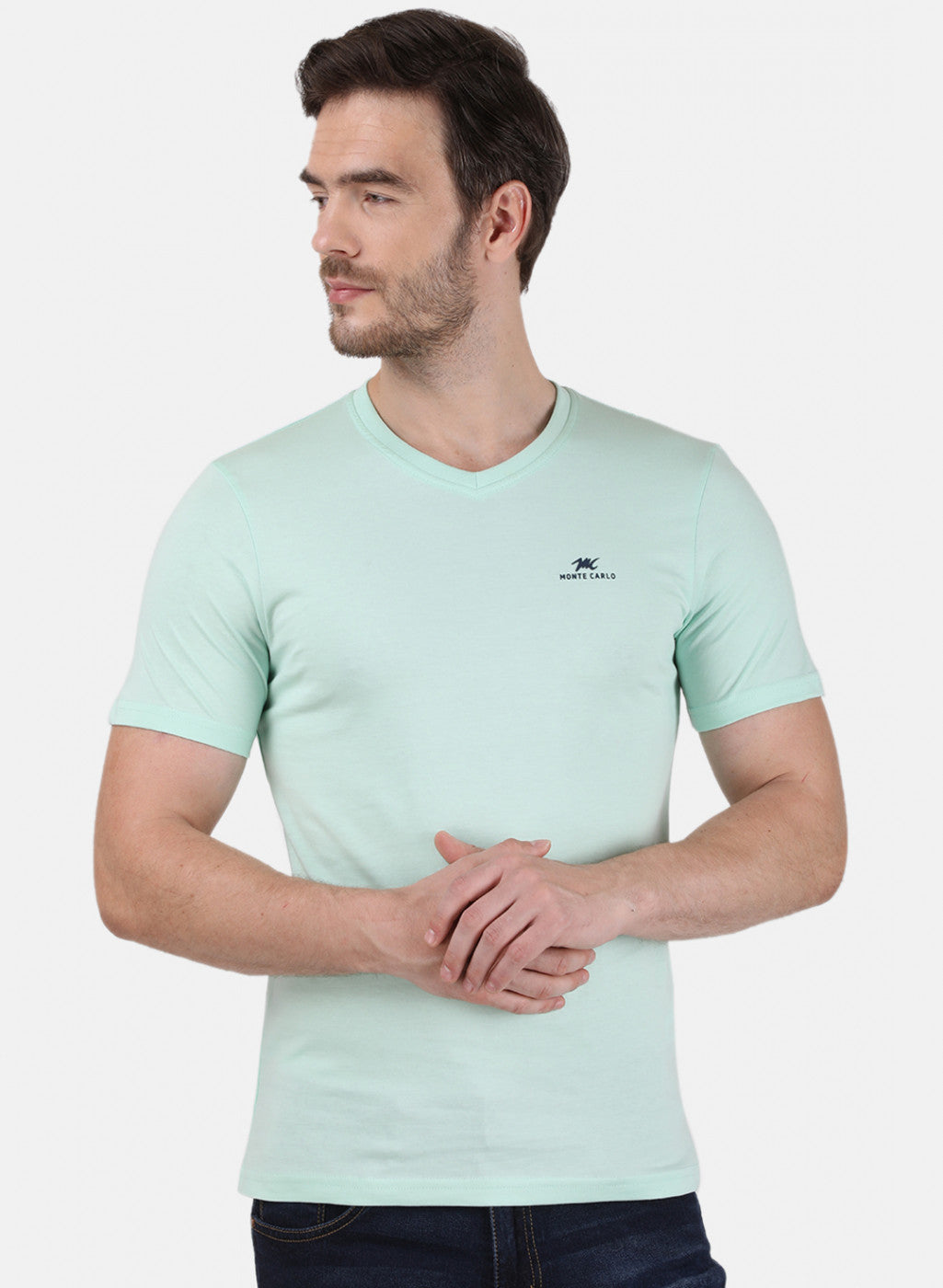 Mens Multi Color Plain T-Shirt