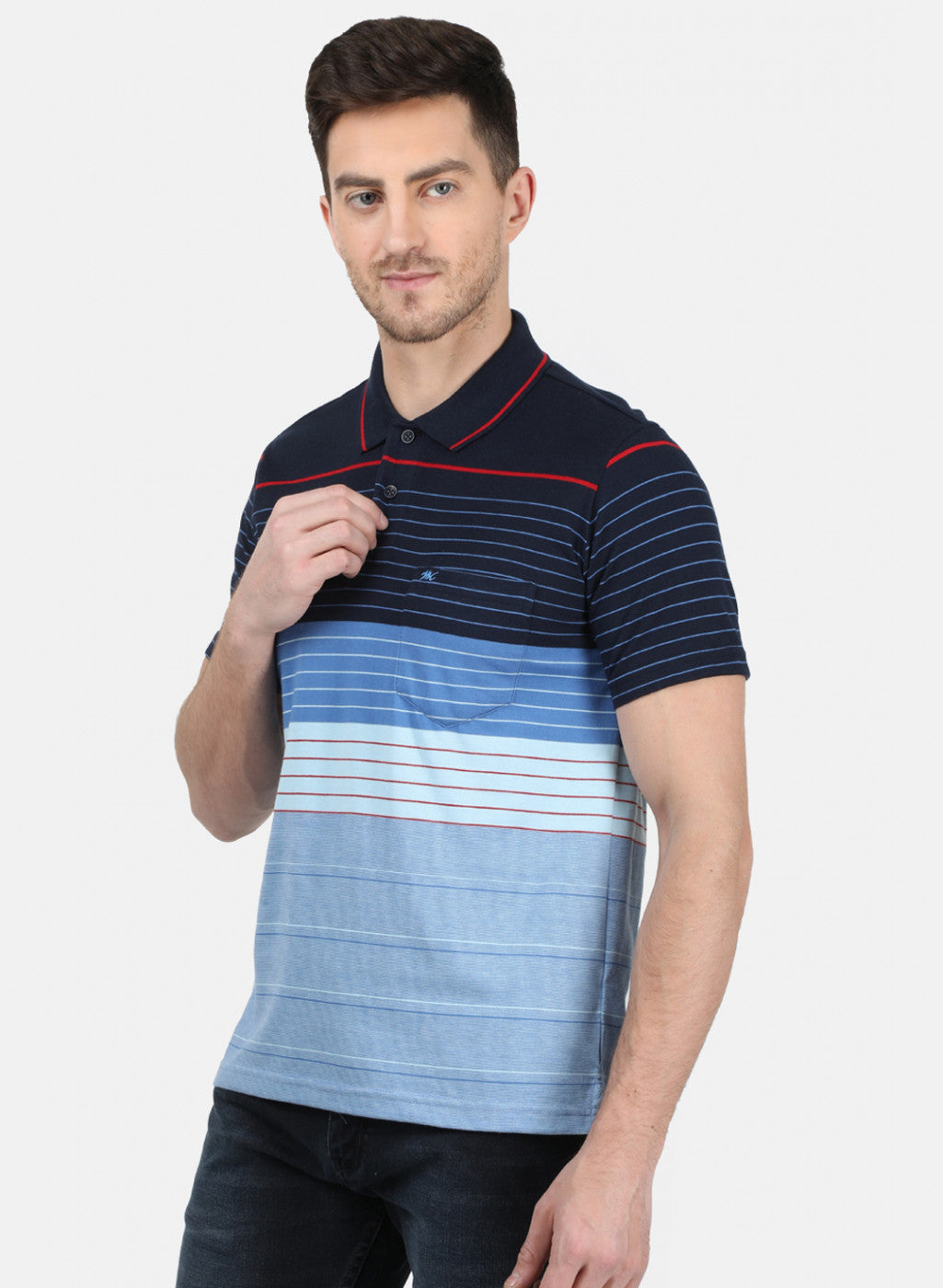 Mens Sky Blue Stripe T-Shirt