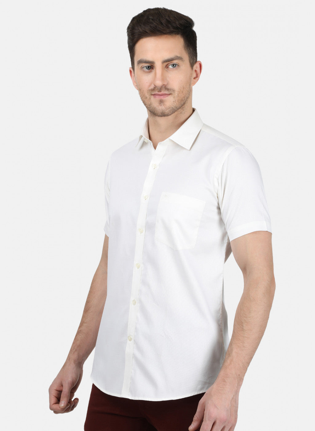 Mens Off White Printed Shirt