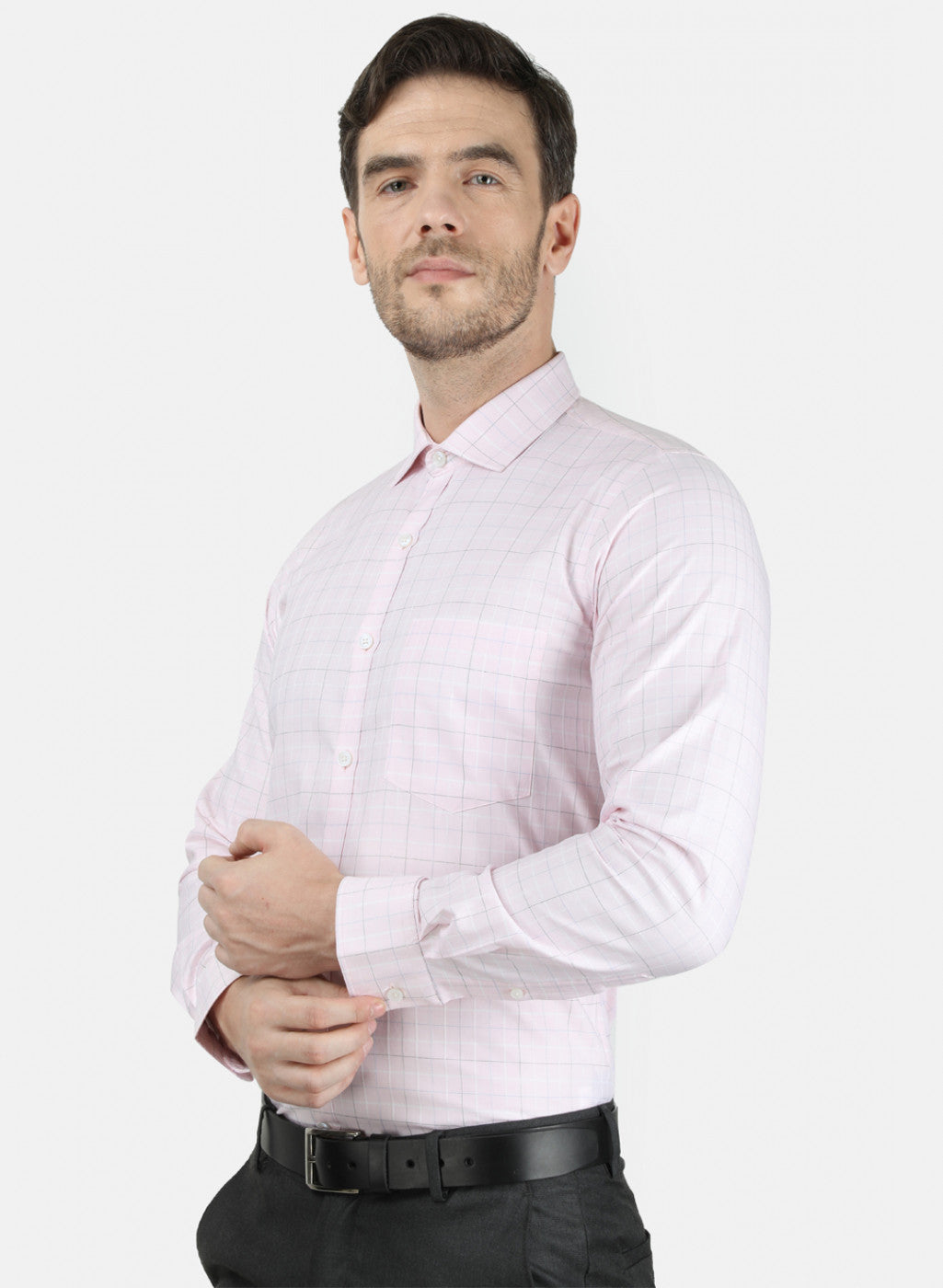 Mens Pink Check Shirt