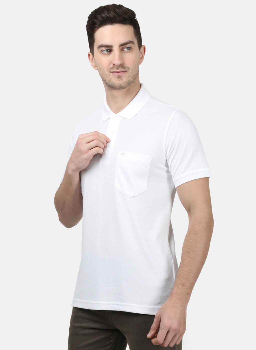Mens White Plain T-Shirts