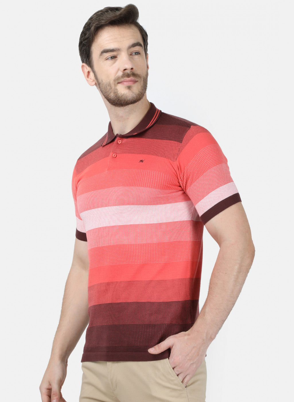Mens Maroon Plain T-Shirt