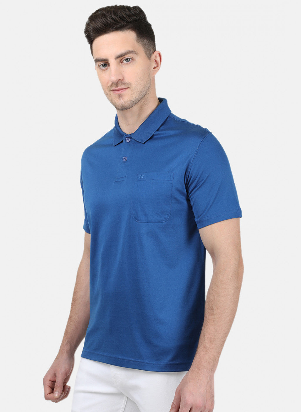 Mens Blue Plain T-Shirt