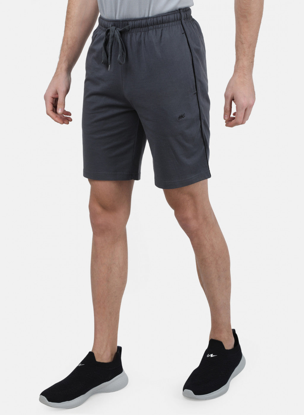 Mens Grey Plain Bermuda