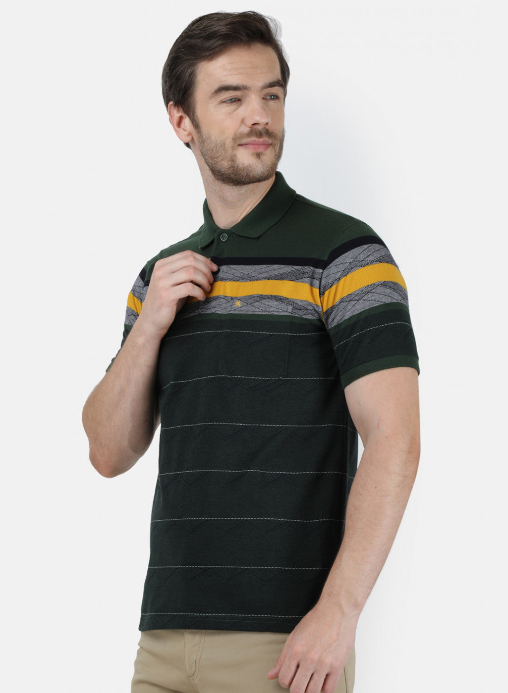 Mens Olive Stripe T-Shirt