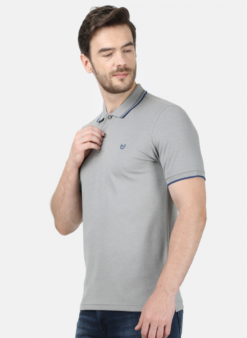 Mens Grey Plain T-Shirt